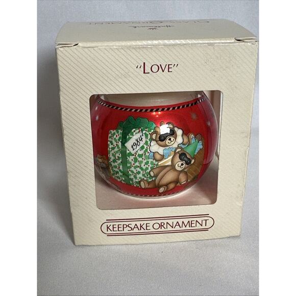 Vintage Hallmark Glass Ornament Love 1984 NOS - Picture 3 of 6